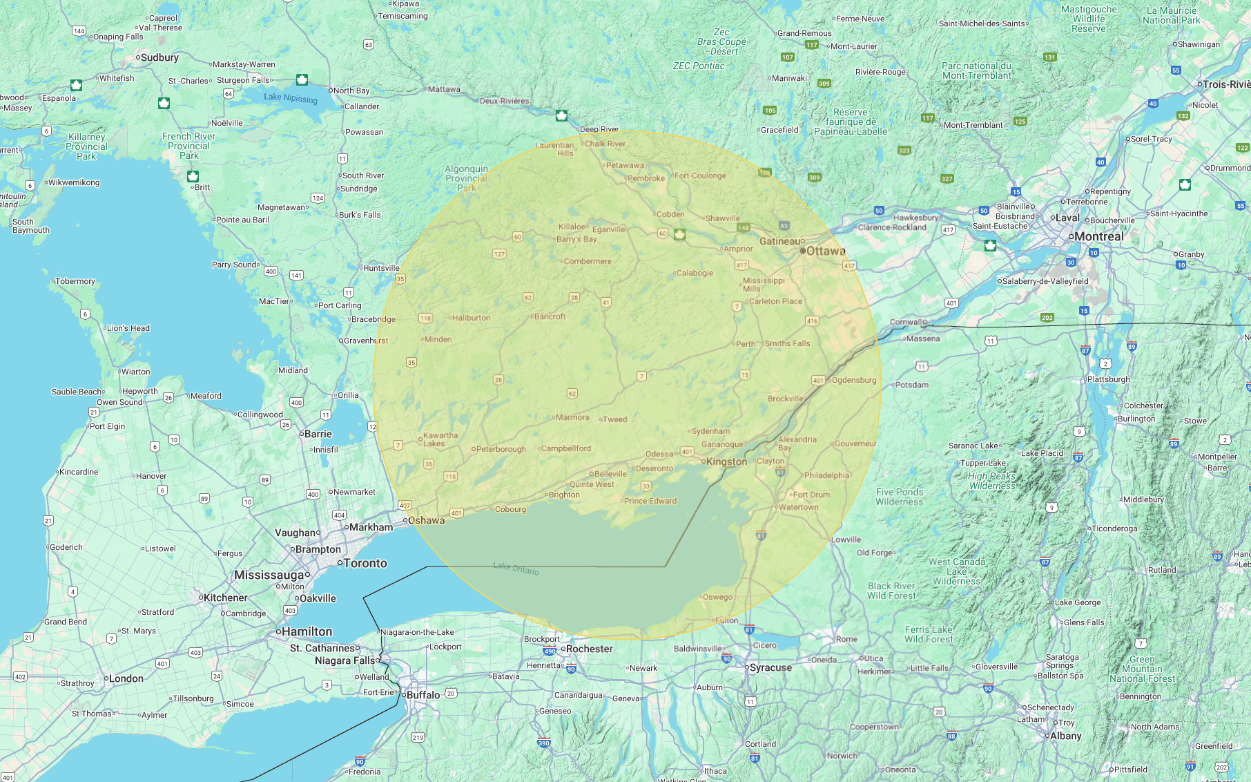 Service area map